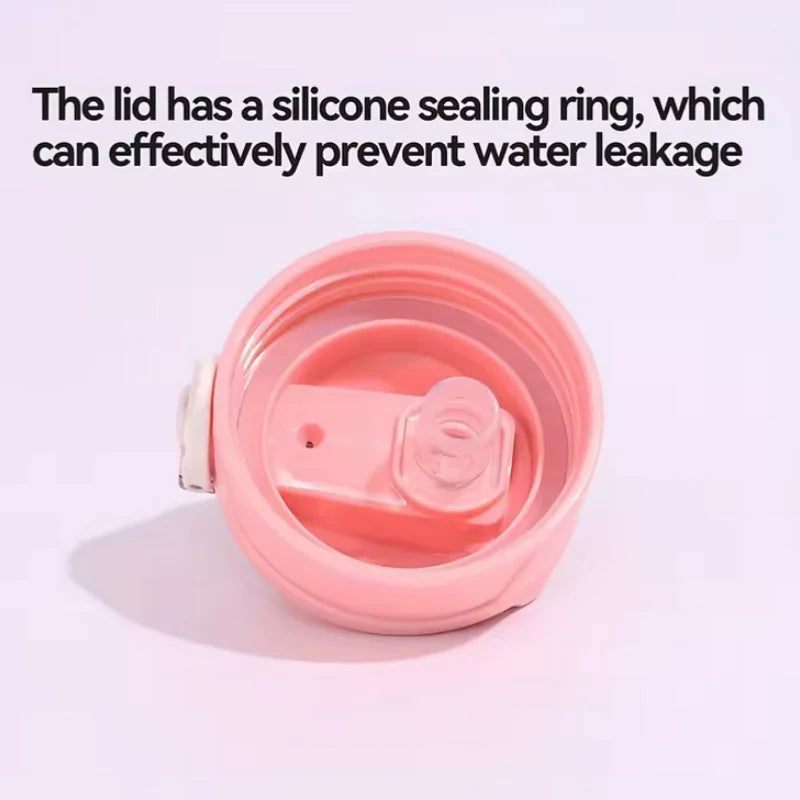 Sports Water Bottle with Time-Tracking Straw Leak Proof Locking Flip Cover for Easy Carry Ideal for Outdoor Adventures