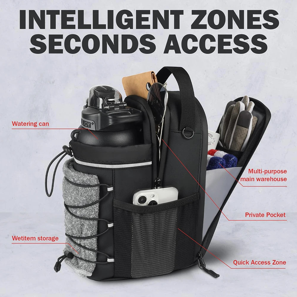 Magnetic Gym Bag with Bottle Holder - 64oz Water Bottle Sling Crossbody Pouch | 3-in-1 Convertible Sports Organizer for Fitness, Gym & Outdoor Activities | Unisex Magnetic Attachment Bag