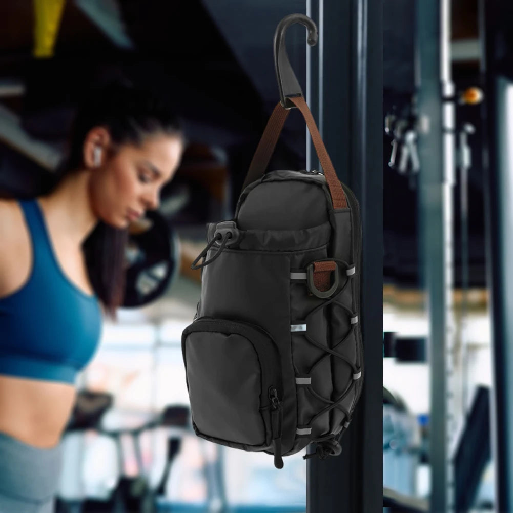Magnetic Gym Chest Pouch Bottle Holder - Crossbody Fitness Organizer Unisex
