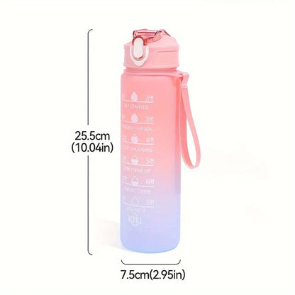 Sports Water Bottle with Time-Tracking Straw Leak Proof Locking Flip Cover for Easy Carry Ideal for Outdoor Adventures