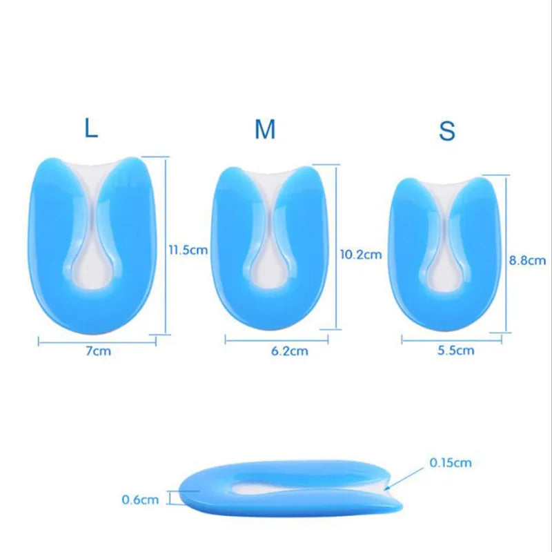 Gel Heel Cups for Heel Pain Relief - Silicone Heel Cushions for Plantar Fasciitis & Heel Spurs